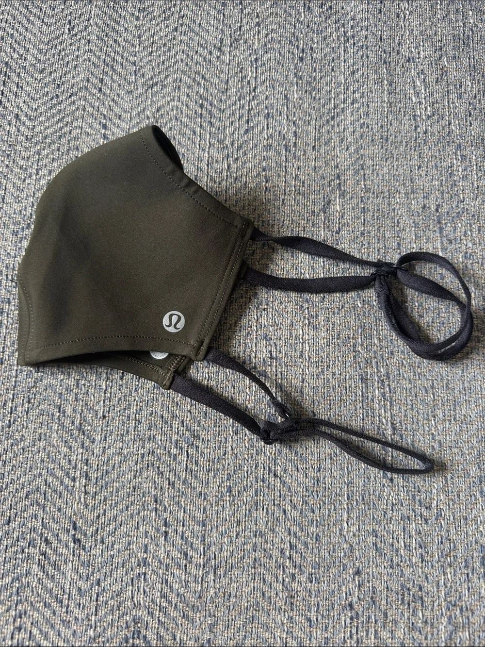 Lululemon Unisex Double Strap Ultralu Dark Green Olive Face Mask Size: OS